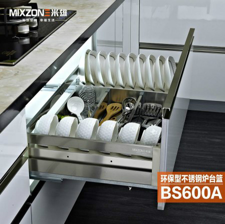 杭州不锈钢无指痕炉台拉篮厂家销售、米雄供应图片