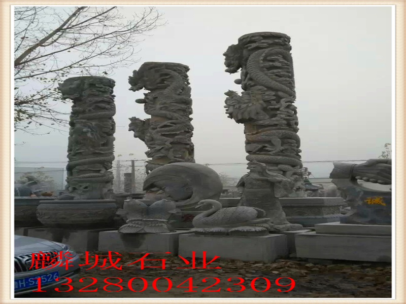 供应石雕龙柱  文化柱  汉白玉龙柱