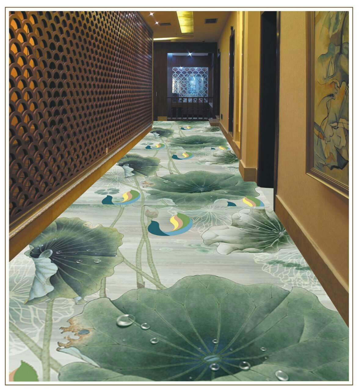 供应广西星级酒店走廊地毯效果图，南宁快捷酒店走廊地毯报价图片