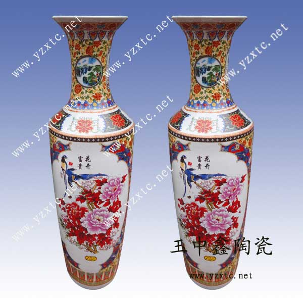 供应用于的粉彩大花瓶，1.8米陶瓷大花瓶，