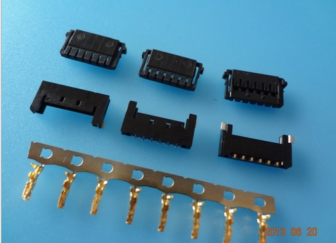 厂家供应MX504051-0401 黑色两边带扣 超薄电源连接器