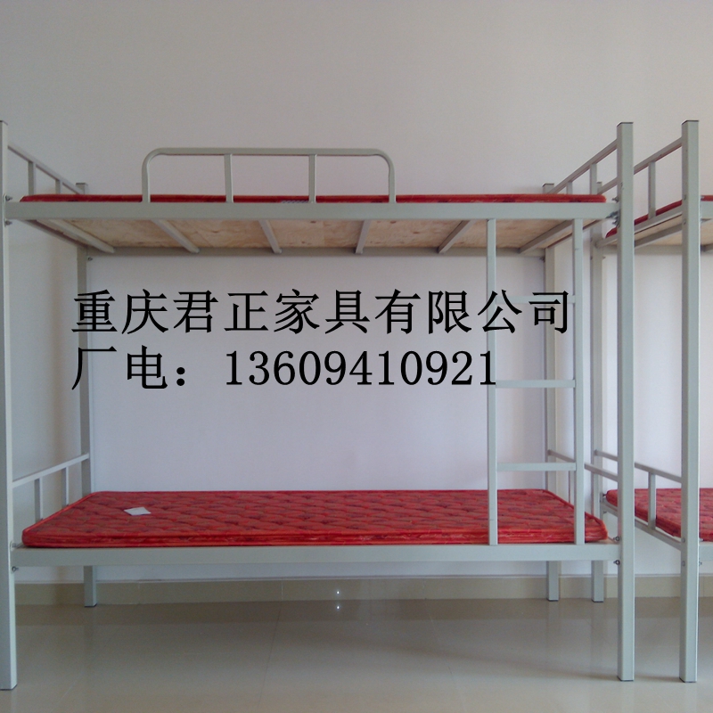 供应重庆集体宿舍铁床图片带床垫的公寓铁床效果图图片