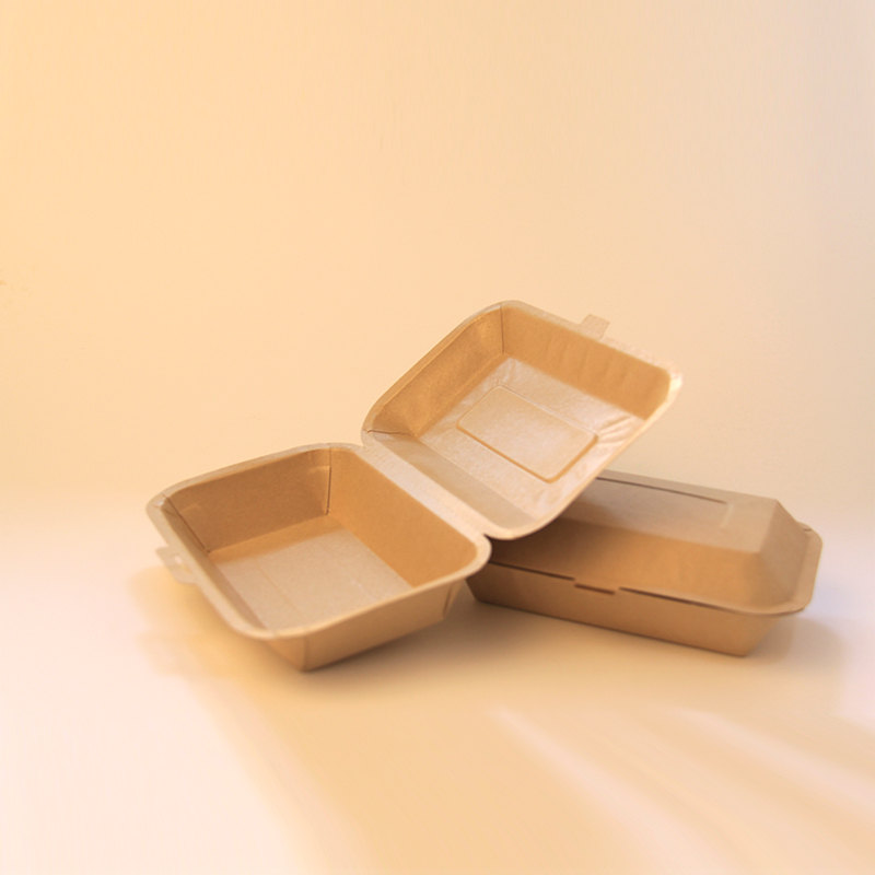 供应优质本色纸餐盒打包盒饭盒外卖盒 不漂白 环保健康 麦秸秆制作图片