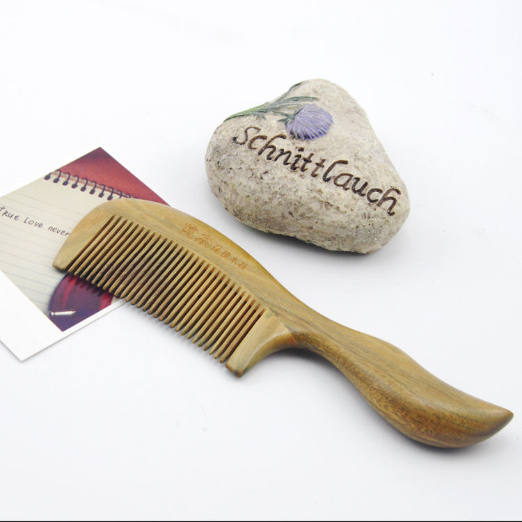 供应用于梳发的进口绿檀木梳防静电 按摩头皮木梳