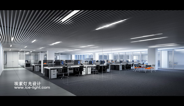珠海办公空间灯光设计，办公空间灯光效果图设计