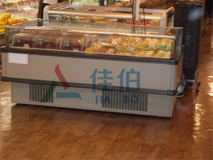 供应用于展示冷柜的超市冷冻食品展示柜 成都哪里有卖超市风冷岛柜 定做岛柜