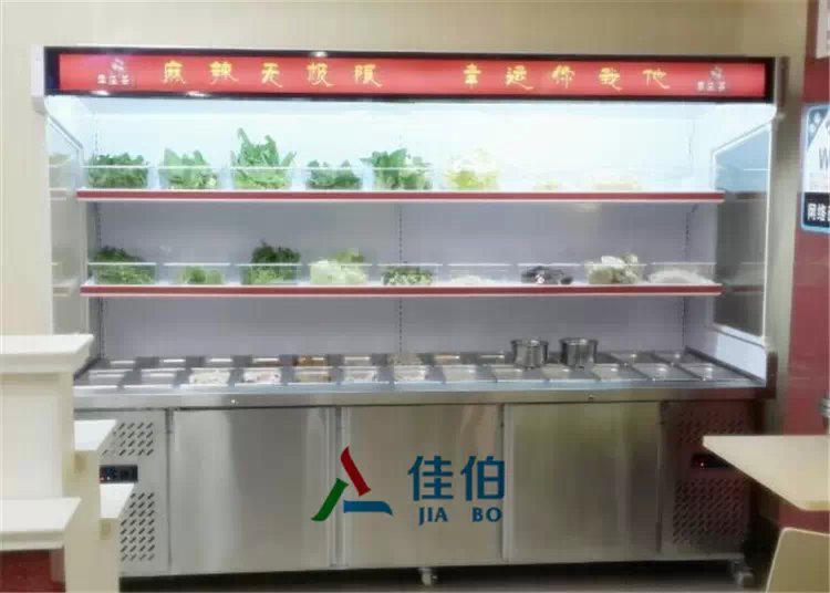 供应用于食材保鲜展示的不锈钢点菜柜 成都哪里有卖麻辣烫点菜柜