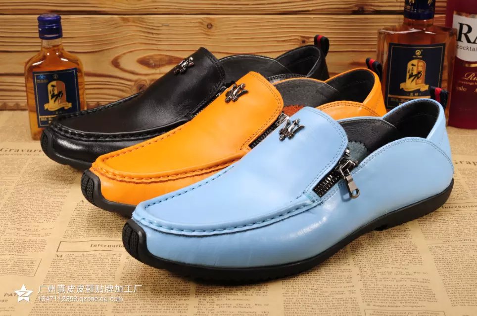广东皮鞋生产厂家加工定做外贸休闲商务男鞋时尚潮流日常休闲皮鞋图片