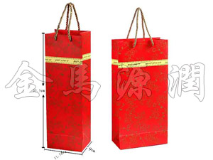 供应红色金边纸质红酒袋，酒架酒具酒袋，北京酒盒，红酒包装，酒盒现货，双支皮盒，