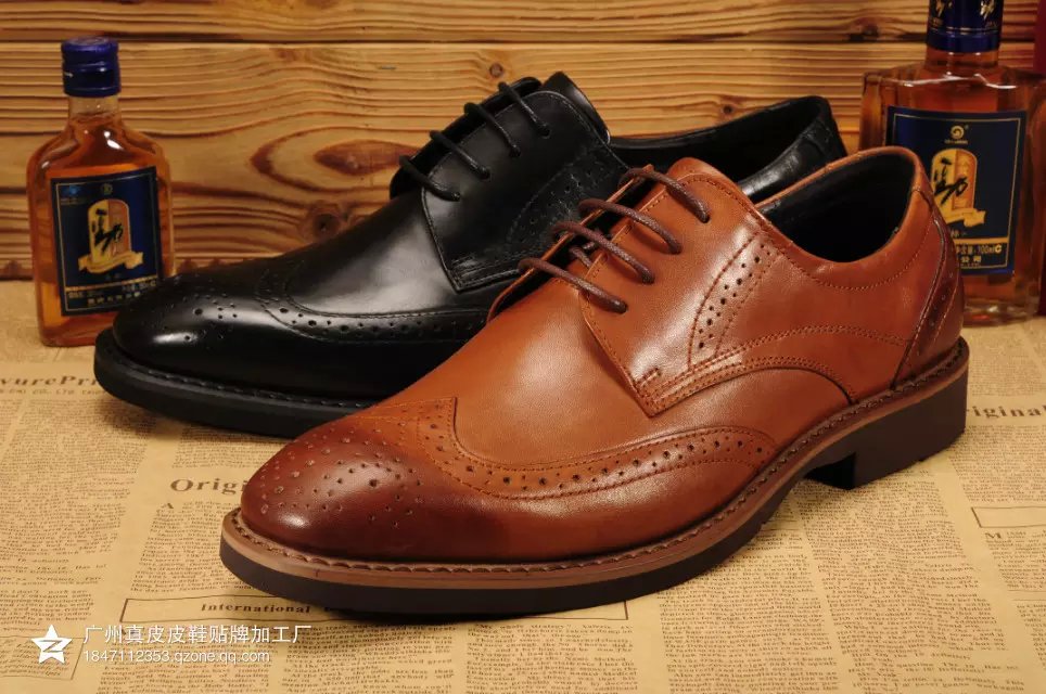 广州皮鞋加工厂承接OEM加工定做真皮休闲商务皮鞋正装时尚皮鞋
