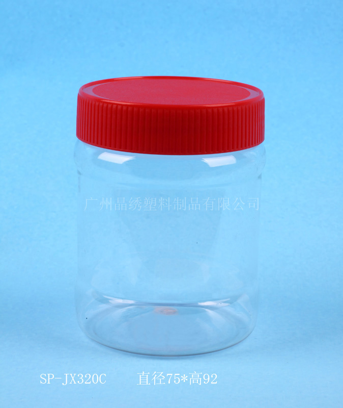 供应320毫升休闲食品瓶 撕拉瓶 PET透明圆瓶