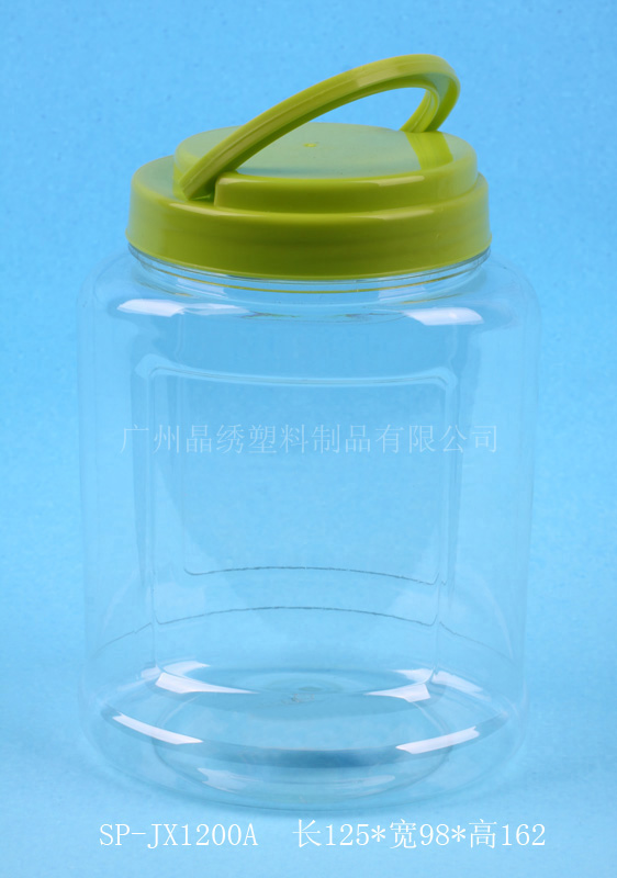 供应【柚子酱】椭圆扁形塑料瓶，阔口手提瓶、干果包装透明塑料瓶图片