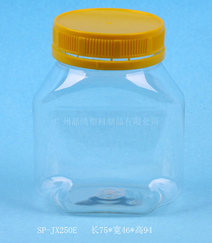 供应潮汕特产盐津枣瓶，正方形塑料瓶，透明塑料瓶，广东塑料瓶厂家