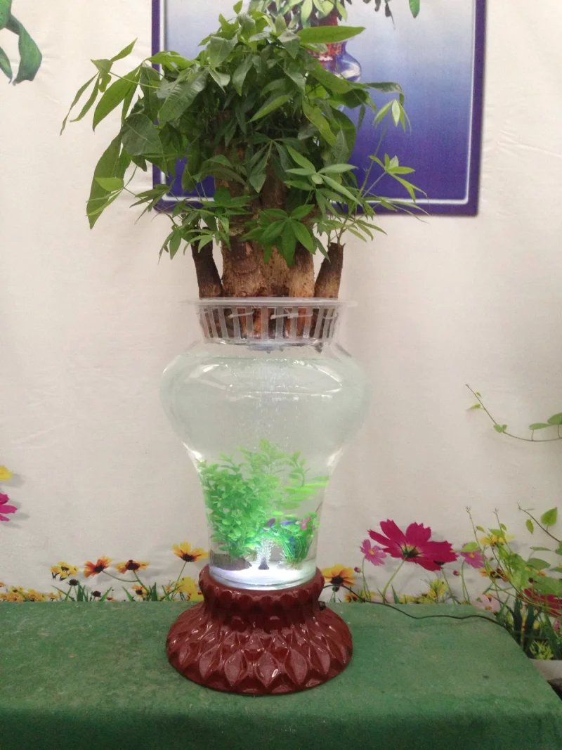 供应珍雅轩电子花瓶水培花卉玻璃花瓶有氧花瓶充氧花瓶灯光花瓶陶瓷底座花瓶