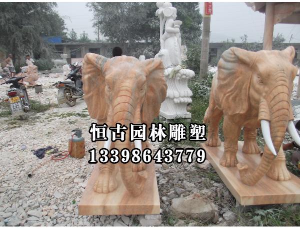 供应大象雕刻价格-动物大型雕塑厂家批发-曲阳垣古雕塑厂图片