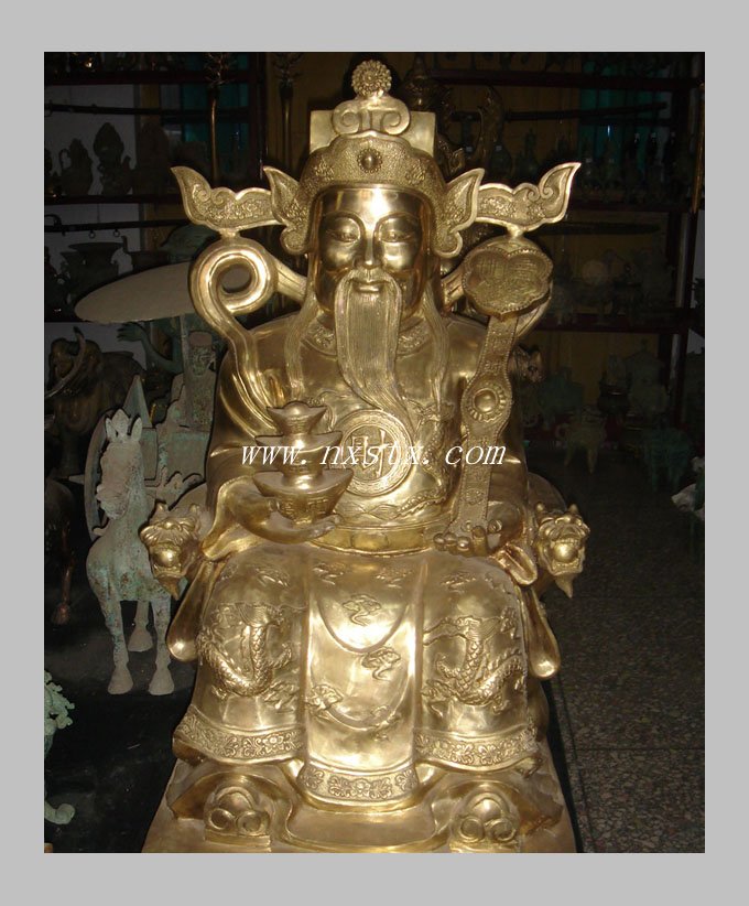 供应用于铜雕工艺品的铜雕塑供应商铜财神雕塑制作图片