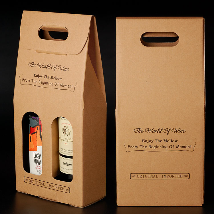供应用于灰板纸的高档葡萄酒礼盒厂家直销 双支装创