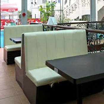 供应用于皮革的简约现代咖啡厅西餐厅卡座沙发餐桌