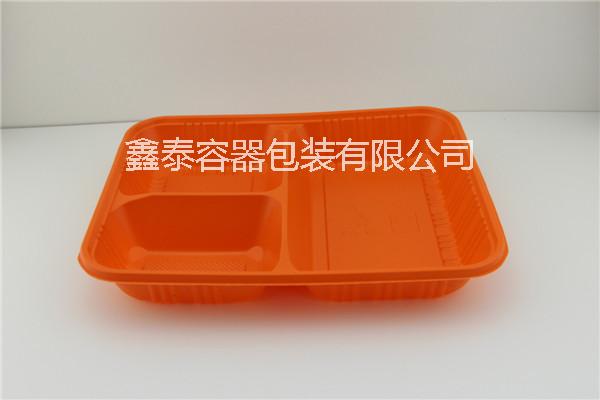 供应一次性三格塑料加厚PP快餐便当盒便当外卖打包盒可微波加热快餐盒图片