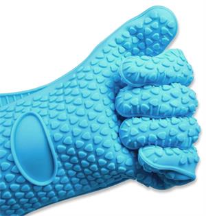 供应硅胶防烫手套，硅胶隔热手套价格，五指硅胶手套厂家直销，汉川实业