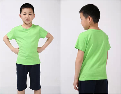小学生班服定制，圆领纯棉T恤，颜色清新，面料舒服图片