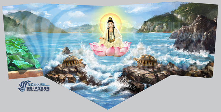 供应用于艺术的梵音圣境 - 首个佛教观音题材3D画