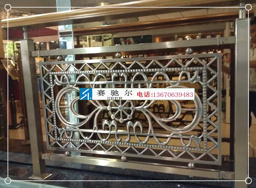 供应用于装饰的欧式不锈钢楼梯护栏酒店豪华不锈钢护栏图片