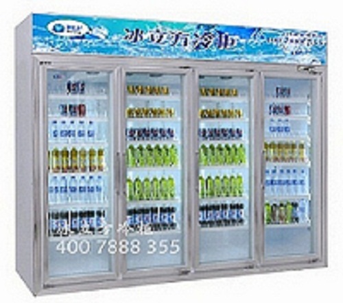 深圳冷柜厂家供应用于超市饮料冷藏的超市四门展示冷藏冷柜