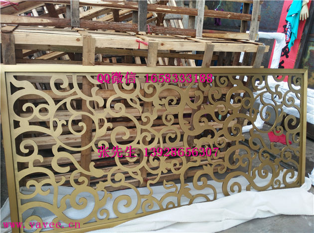 供应雕刻镂空仿古铜做旧酒店屏风花格厂生产厂家图片