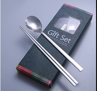 供应不锈钢餐具两件套礼品餐具韩式筷勺两件套装图片