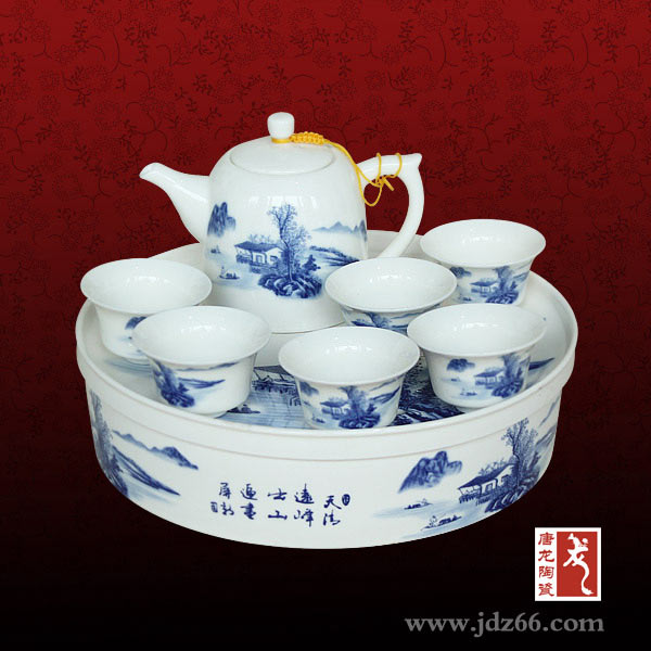 供应陶瓷茶具厂家定制定做可以加公司logo的陶瓷茶具厂家图片