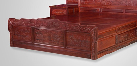 供应汉宫春晓大床3件套-红酸枝家具-红木家具图片-红木大床-红木家具APP-新中式家具