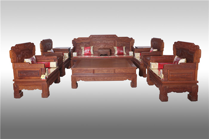 供应汉宫春晓沙发11件套-红木沙发-红木家具APP-仿古家具-红木家具图片-缅甸花梨家具