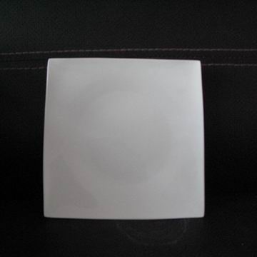 供应骨质瓷白胎方10寸半平盘，正方形西餐盘，高档骨瓷白胎餐具