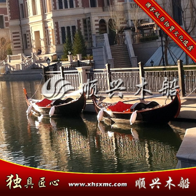 兴化市顺兴木船厂供应用于的威尼斯东方水城贡多拉木船