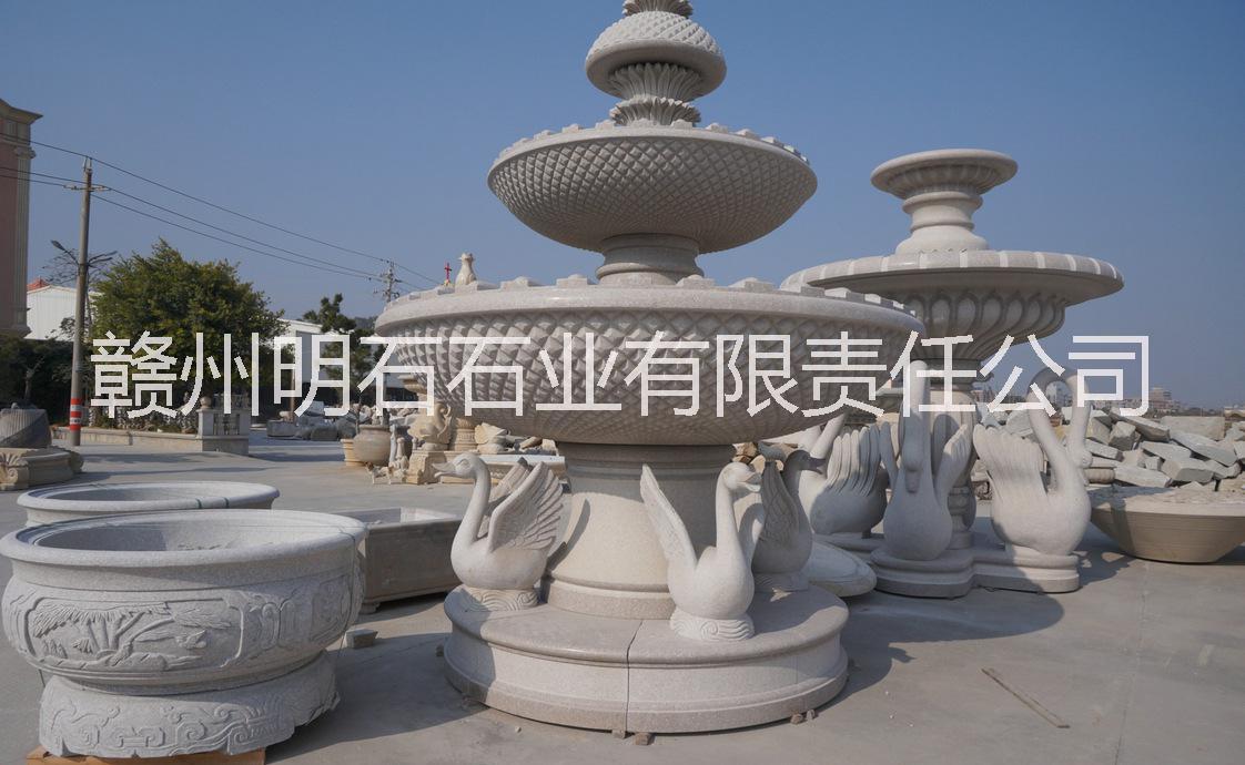 供应赣州芝麻白石雕喷泉，赣州做石雕喷泉，赣州喷水池厂家