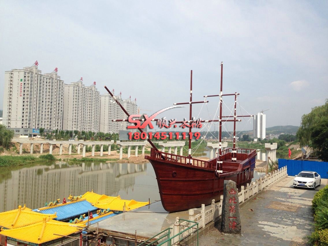 兴化市竹泓镇顺兴木船厂制造出售供应用于的优质欧式观光木船 大型海盗船 装饰