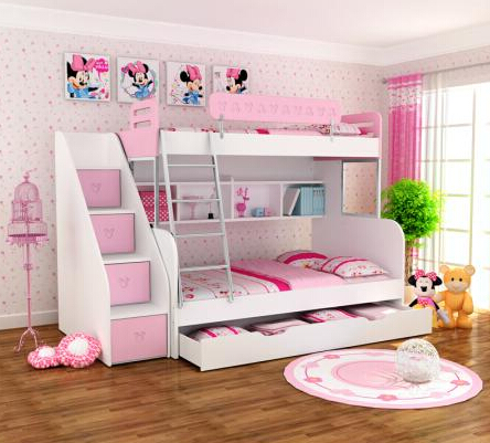 供应彩板系列 米奇彩色板式高低床组合 迪士尼 酷漫居 儿童床 儿童家具