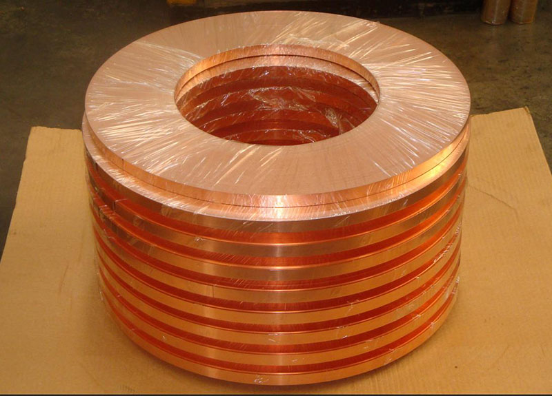 紫铜带厂家TU2无氧紫铜带规格厚度0.1 0.2mm宽度305mm环保分条紫铜带