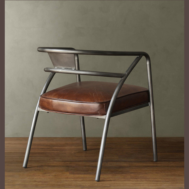 铁艺餐椅美式复古餐椅做旧创意电脑椅办公椅靠背吧台椅个性定制椅
