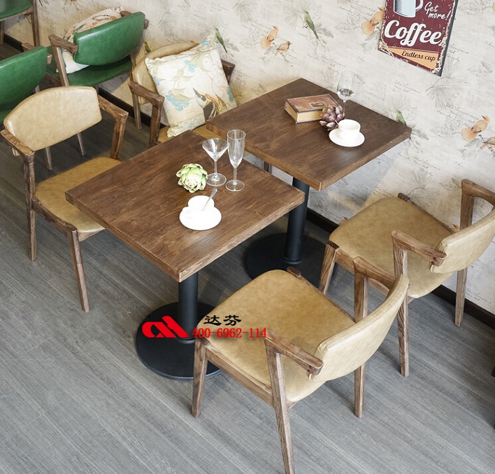 广东厂家批发实木靠背餐椅 复古工业风实木桌椅 个性实木靠背椅子
