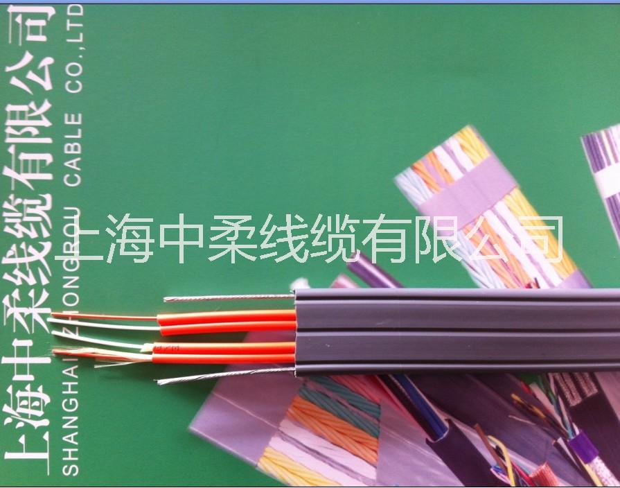 上海中柔厂家供应电梯光缆  随行光纤 移动光缆电梯监控信号专用随行抗拖拉带双钢丝自承式带电源2*1.0MM特种扁光纤图片