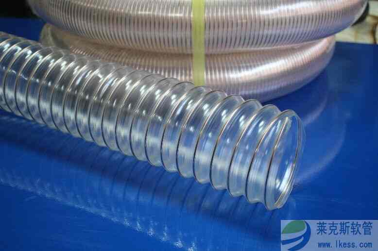 供应PU钢丝软管,耐磨钢丝软管,PU钢丝吸尘管,透明钢丝软管图片