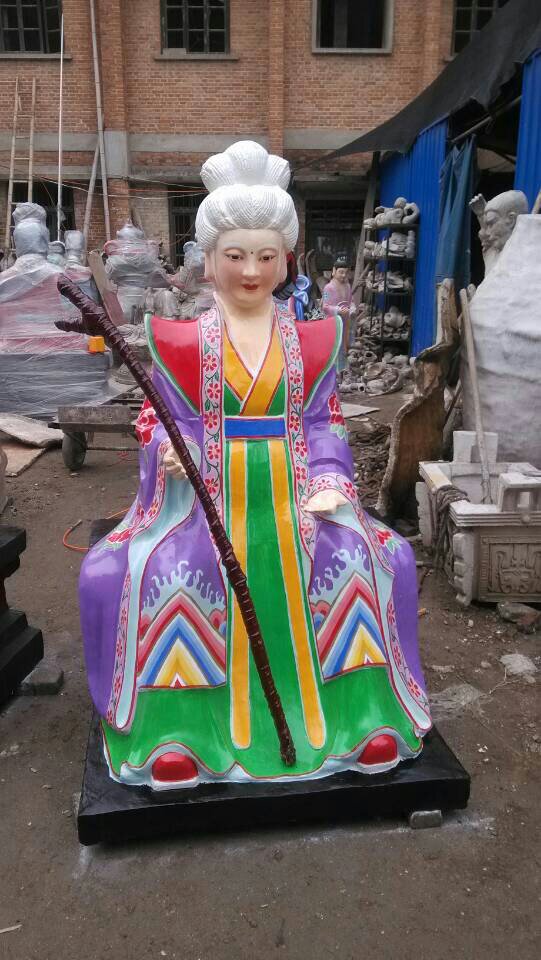 河南佛缘雕塑工艺厂供应用于供奉的无极老母皇极老母太极老母彩绘神像图片