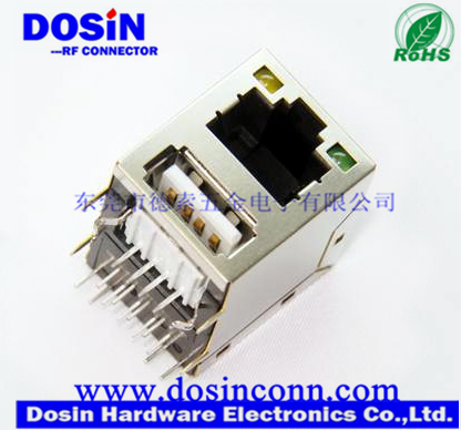 DOSIN供应RJ45连接器LED带灯网络接口8p8c插头插座图片
