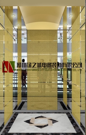 供应用于电梯装修的酒店电梯装饰，郑州绿之城电梯装潢