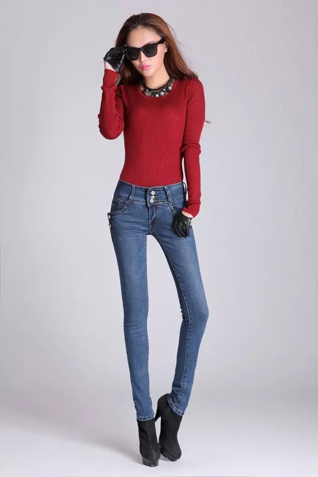供应用于穿卖的供应女装韩版时尚牛仔裤清货最便宜图片