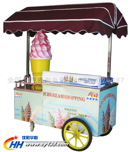 供应用于制作冰淇淋的无电冰淇淋车 流动冰激凌车
