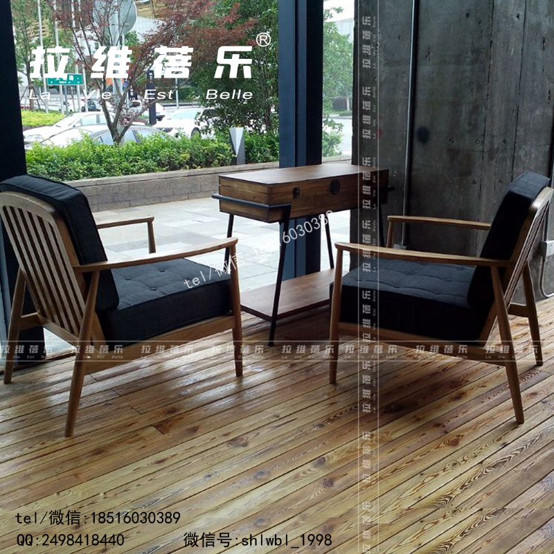供应用于的定制咖啡厅沙发椅日式实木沙发椅
