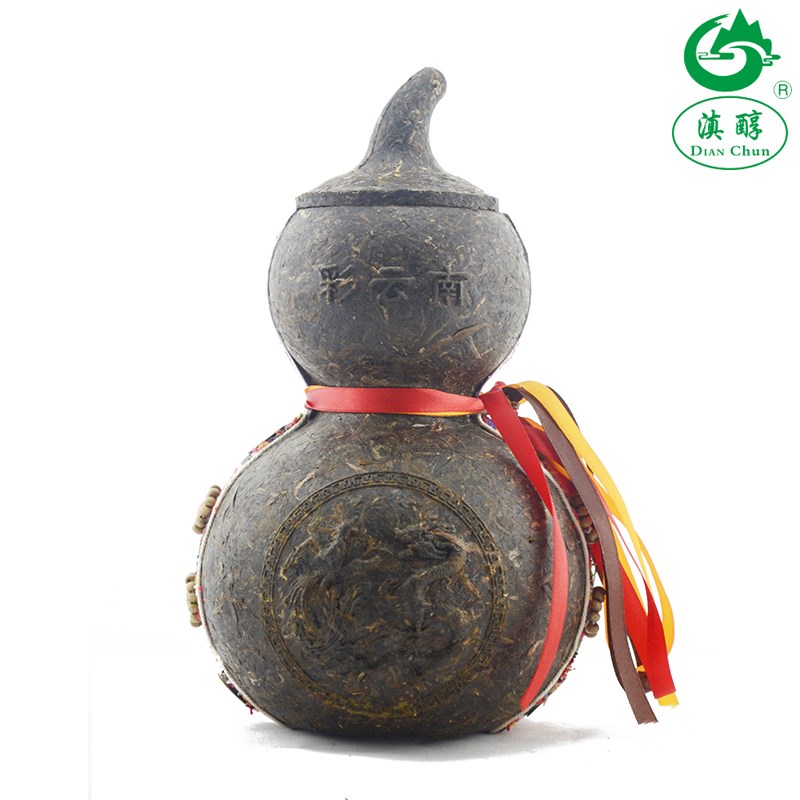 供应普洱茶工艺茶雕 大号彩带葫芦茶 普洱茶葫芦 工艺品 摆件 送礼 1k